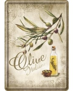 Postkaart metallist 10x14cm / Olive