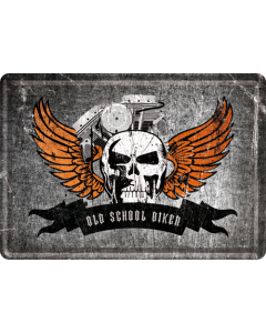 Postkaart metallist 10x14,5cm / Old School Biker