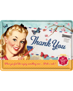 Postkaart metallist 10x14,5cm / Thank You