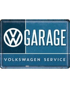 Postkaart metallist 10x14,5cm / VW Garage