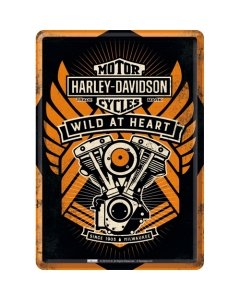 Postkaart metallist 10x14 cm / Harley-Davidson Wild at Heart