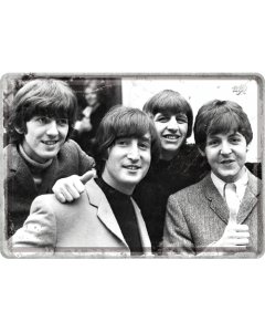 Postkaart metallist 10x14cm / The Beatles