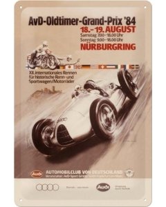 Metallplaat 20x30cm / AvD-Oldtimer-Grand-Prix ´84 / KO