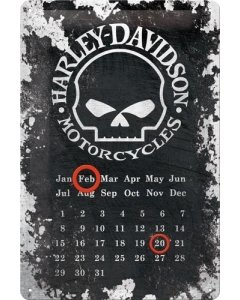 Retro stiilis kalender 20x30cm / Harley-Davidson Skull / KO