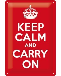 Metallplaat 20x30cm / Keep calm and carry on / KO