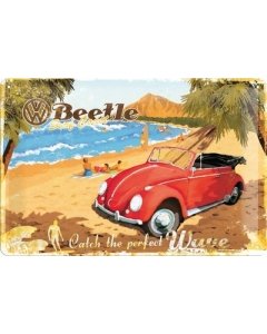 Metallplaat 20x30cm / VW Beetle Catch the perfect wave / KO