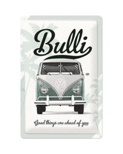 Metallplaat 20x30cm / VW Bulli Good things are ahead of you / KO