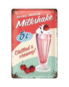 Metallplaat 20x30cm / Original American Milkshake