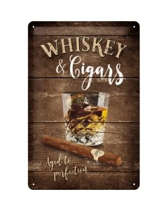 Metallplaat 20x30cm / Whiskey & Cigars