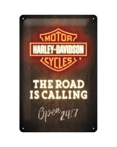 Metallplaat 20x30cm / Harley-Davidson - Road is Calling / KO