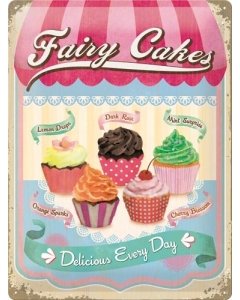 Metallplaat 30x40cm / Fairy Cakes Delicious Every Day