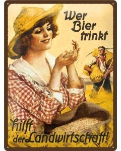 Metallplaat 30x40cm / Wer Bier Trinkt