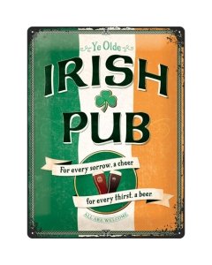 Metallplaat 30x40cm / Irish Pub