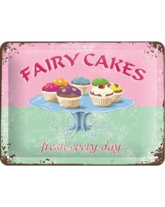 Metallplaat 15x20cm /  Fairy Cakes