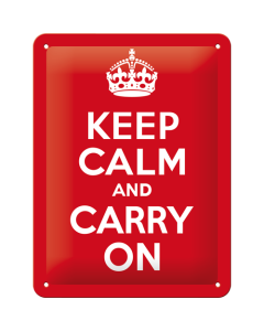 Metallplaat 15x20cm / Keep calm and carry on