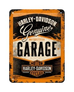 Metallplaat 15x20cm / Harley-Davidson Garage