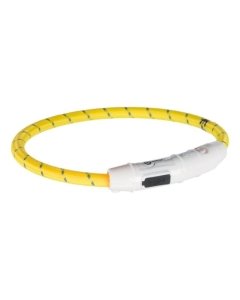 Vilkuv kaelarihm / USB / L-XL / 65cm / 7mm / kollane /