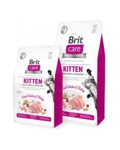 Brit Care Kitten teraviljavaba täistoit kassipoegadele kana- ja kalkunilihaga / 400g