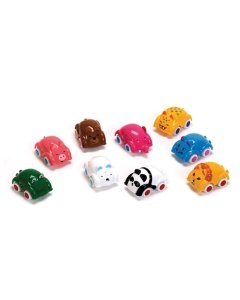 Väikesed autod loomanäod peal 8cm / 1tk