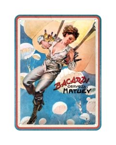 Metallplaat 15x20cm / Bacardi - Cerveza Hatuey Pin Up Girl