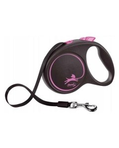 Jalutusrihm flexi Black Design L Lint 5m roosa