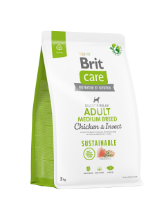 Brit Care Sustainable Adult Medium Breed Chicken&Insect koeratoit 3kg