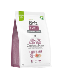 Brit Care Sustainable Junior Large Breed Chicken&Insect koeratoit 3kg