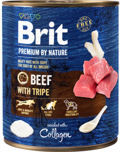 Brit Premium by Nature konserv Beef with Tripes koertele 800g