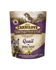 Carnilove Pouch Pate Quail with Yellow Carrot einekotike koertele 300g