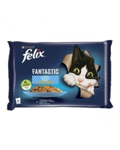 Felix® Fantastic kiisueine lõhe ja lestaga / 4x85g