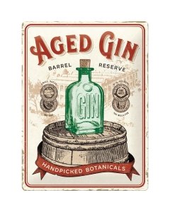Metallplaat 30x40cm / Aged Gin Barrel