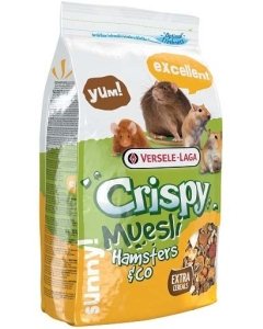 Täissööt Crispy Muesli - Hamsters & Co Tasty, hamstritele, liivahiirtele, rottidele ja hiirtele 400g
