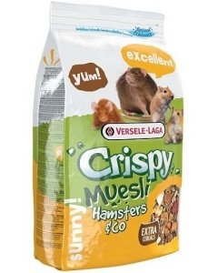 Täissööt Crispy Muesli - Hamsters & Co Tasty, hamstritele, liivahiirtele, rottidele ja hiirtele 1kg