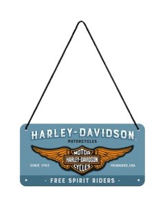 Metallplaat 10x20 cm / Harley-Davidson  logo / LM