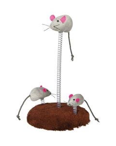 Plüüžist mänguasi kassidele Mouse Family on Springs 