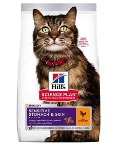 Hill´s Science Plan Sensitive Stomach/Skin kassitoit kanalihaga / 7kg
