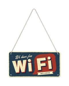 Metallplaat 10x20cm / Free Wi-Fi / LM