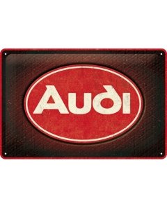 Metallplaat 20x30cm / Audi - logo Red Shine / KO