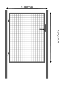 Jalgvärav laiusega 1m RAL7016 hall