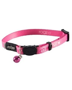 Kassi kaelarihm Rogz Kiddycat roosa Hearts 8mm/16,5-23cm