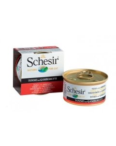Schesir Cat kassikonserv tuunikala ja krevettidega / 85g