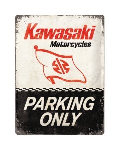 Metallplaat 30x40cm / Kawasaki Parking Only