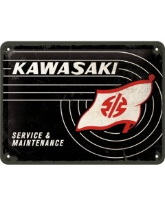 Metallplaat 15x20cm / Kawasaki Service & Maintenance