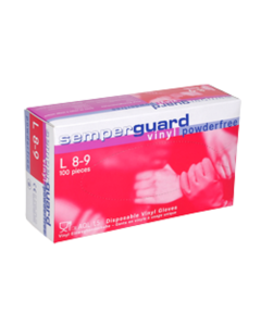 Kindad vinüül läbipaistev / puudrita M / Semperguard / 100tk karp