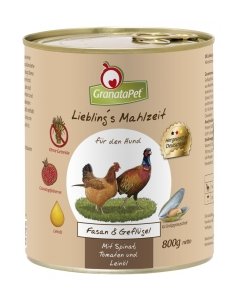Liebling´s Mahlzeit teraviljavaba konservtoit koertele faasani ja kodulinnulihaga spinatite, tomatite ning linaseemneiõliga / 800g
