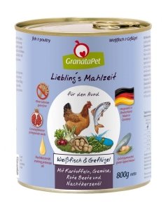 Liebling´s Mahlzeit teraviljavaba konservtoit koertele valge kala ja linnulihaga kartuli, peedi, lehtpeedi kuningakepiõliga / 800g