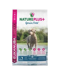 Koeratoit Eukanuba NaturePlus+ Grain Free Puppy & Junior - värskelt külmutatud lõhega./ 10 kg