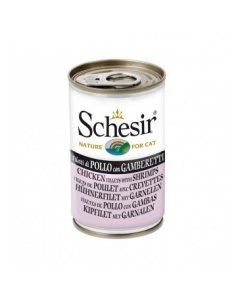 Schesir kassikonserv Cat kanafileed+krevetid / 140g