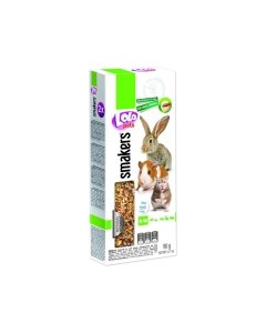 LoloPets Smakers täiendsööt (maiusepulgad) närilistele ja küülikutele pähklitega 2 tk / 90 g