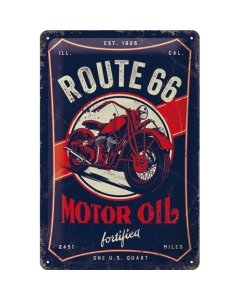 Metallplaat 20x30cm / Route 66 Motor Oil / KO
